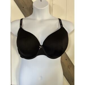Cacique Lightly Lined T-shirt Bra NEW 40DDD Cotton Collection Underwire Black